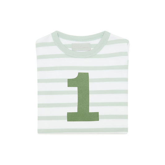 Age 1 Powder Blue & White Breton Striped T-Shirt