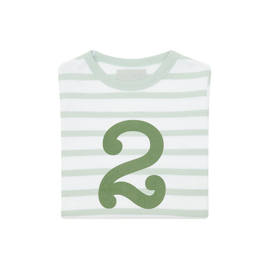 Age 2 Powder Blue & White Breton Striped T-Shirt