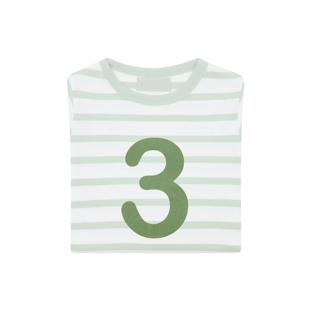 Age 3 Powder Blue & White Breton Striped T-Shirt