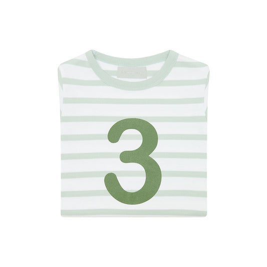 Age 3 Powder Blue & White Breton Striped T-Shirt