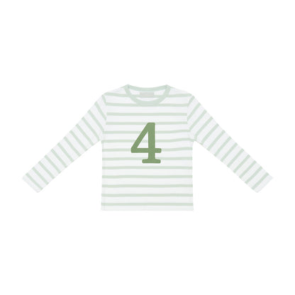 Age 4 Powder Blue & White Breton Striped T-Shirt