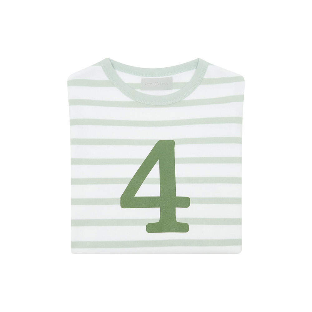 Age 4 Powder Blue & White Breton Striped T-Shirt