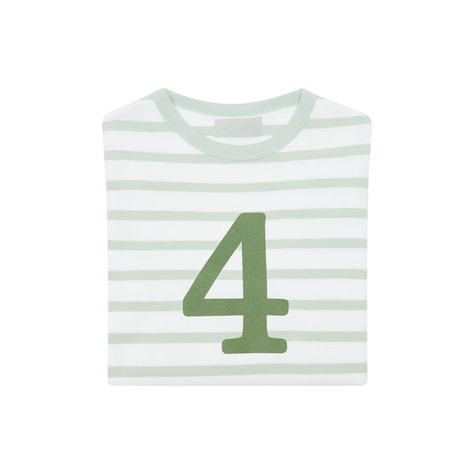 Age 4 Powder Blue & White Breton Striped T-Shirt