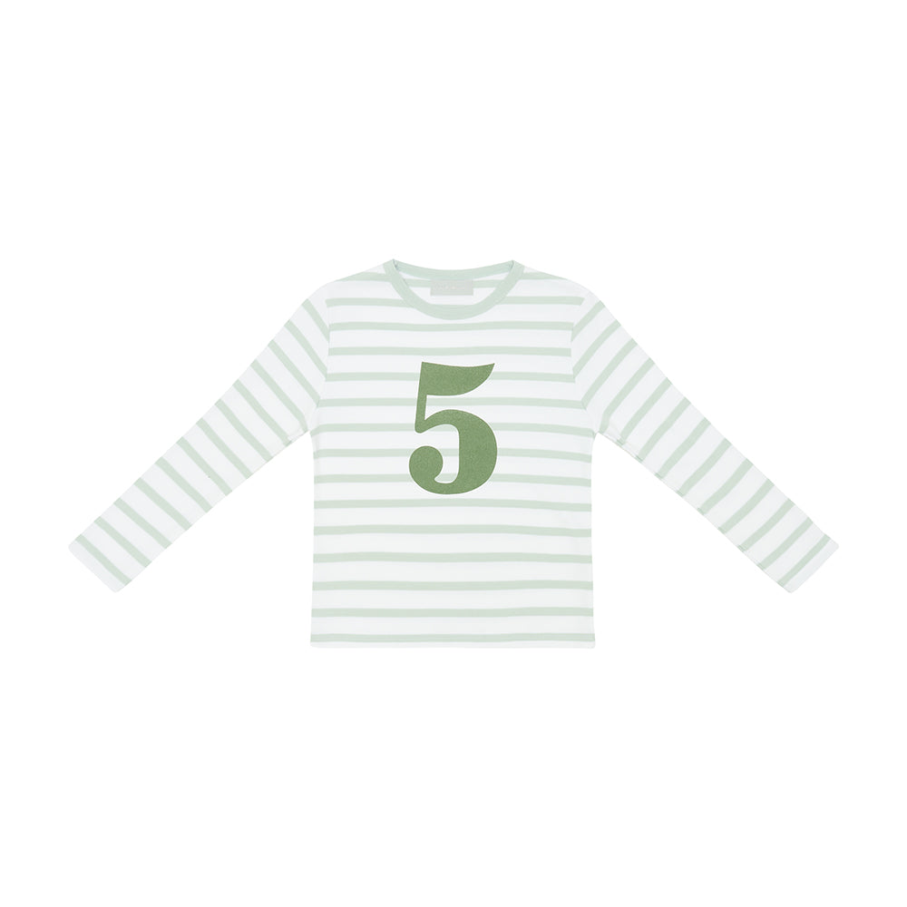 Age 5 Powder Blue & White Breton Striped T-Shirt