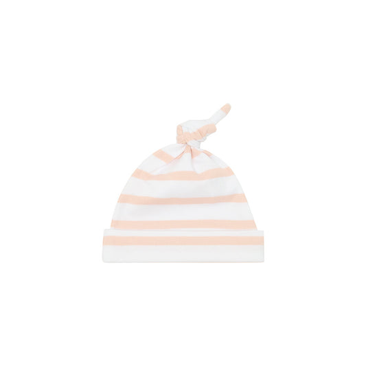 Powder Pink & White Breton Striped Hat 0-6