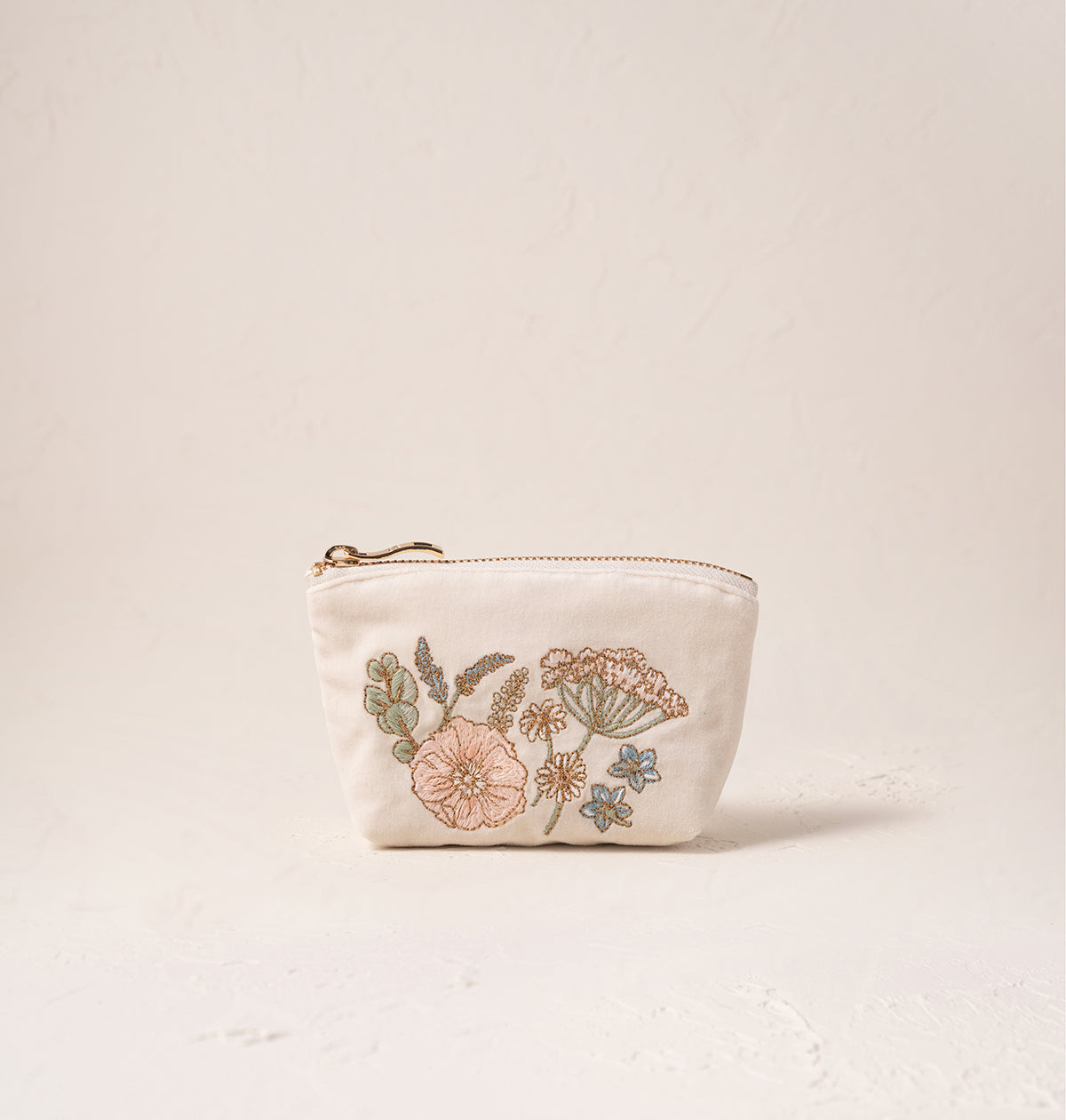 Pressed Flowers Bridesmaid Coin Purse - Cream