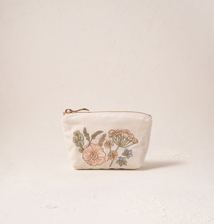 Pressed Flowers Bridesmaid Coin Purse - Cream