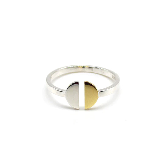Adjustable Half Moon Ring - Gold and Silver