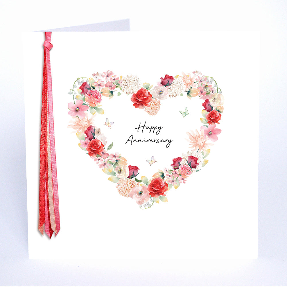 Ribbons and Roses Happy anniversary Heart
