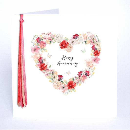 Ribbons and Roses Happy anniversary Heart