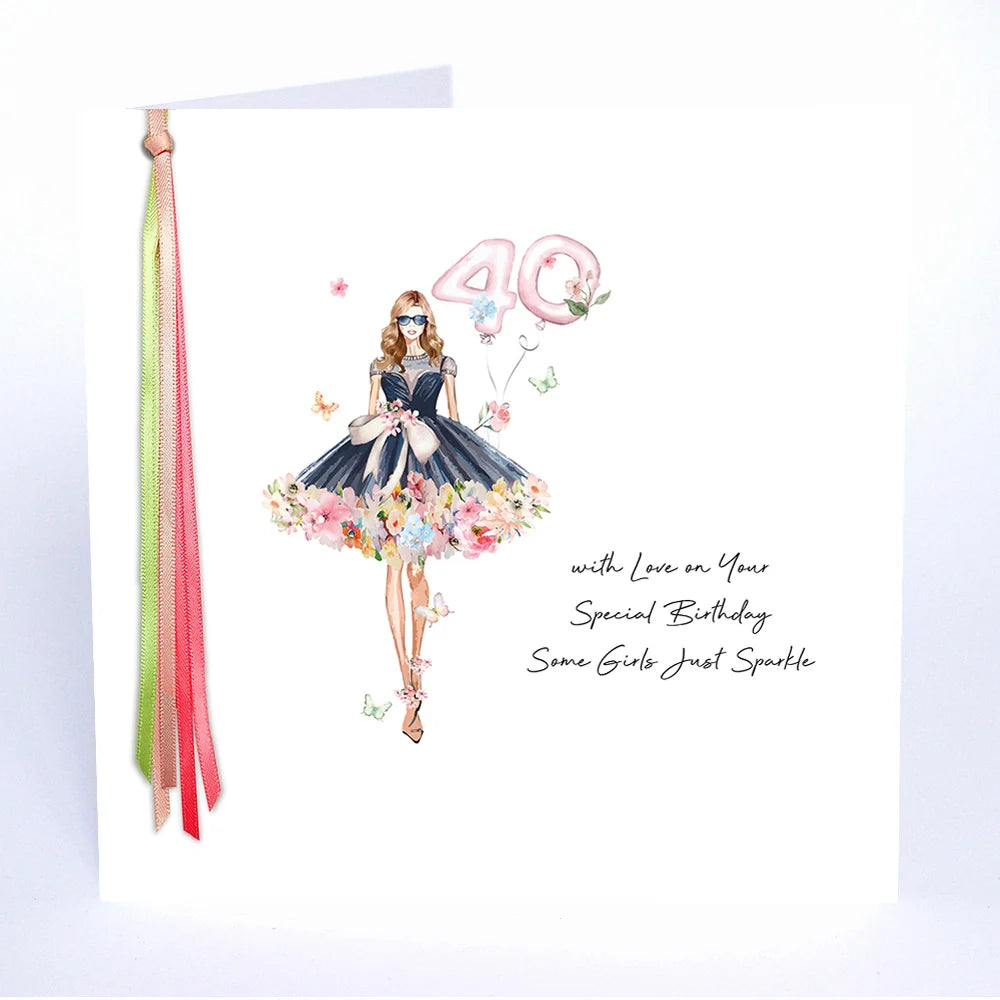 Ribbons and Roses 40 With love on your Special Birthday
