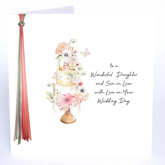 Ribbons and Roses Wonderful Daughter And Son-In-Law, With Love On Your Wedding Day - Large