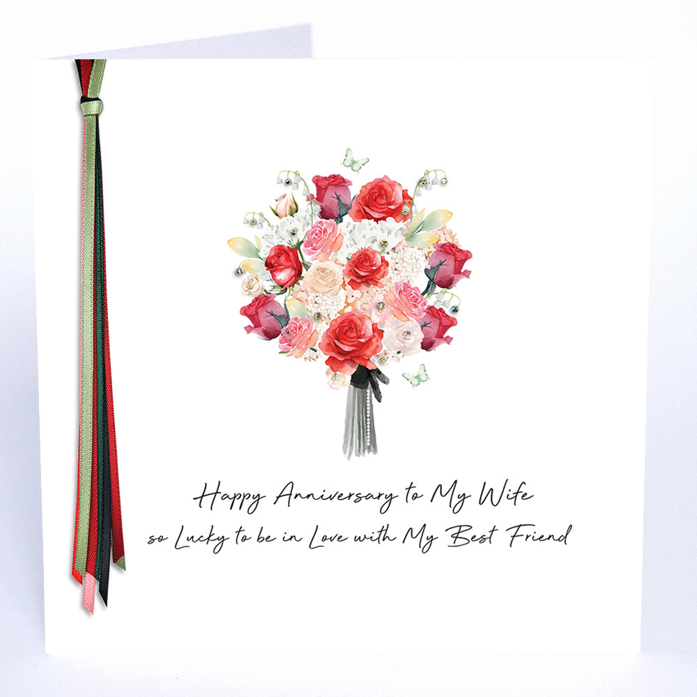 Ribbons and Roses Happy Anniversary to my Wife - Large