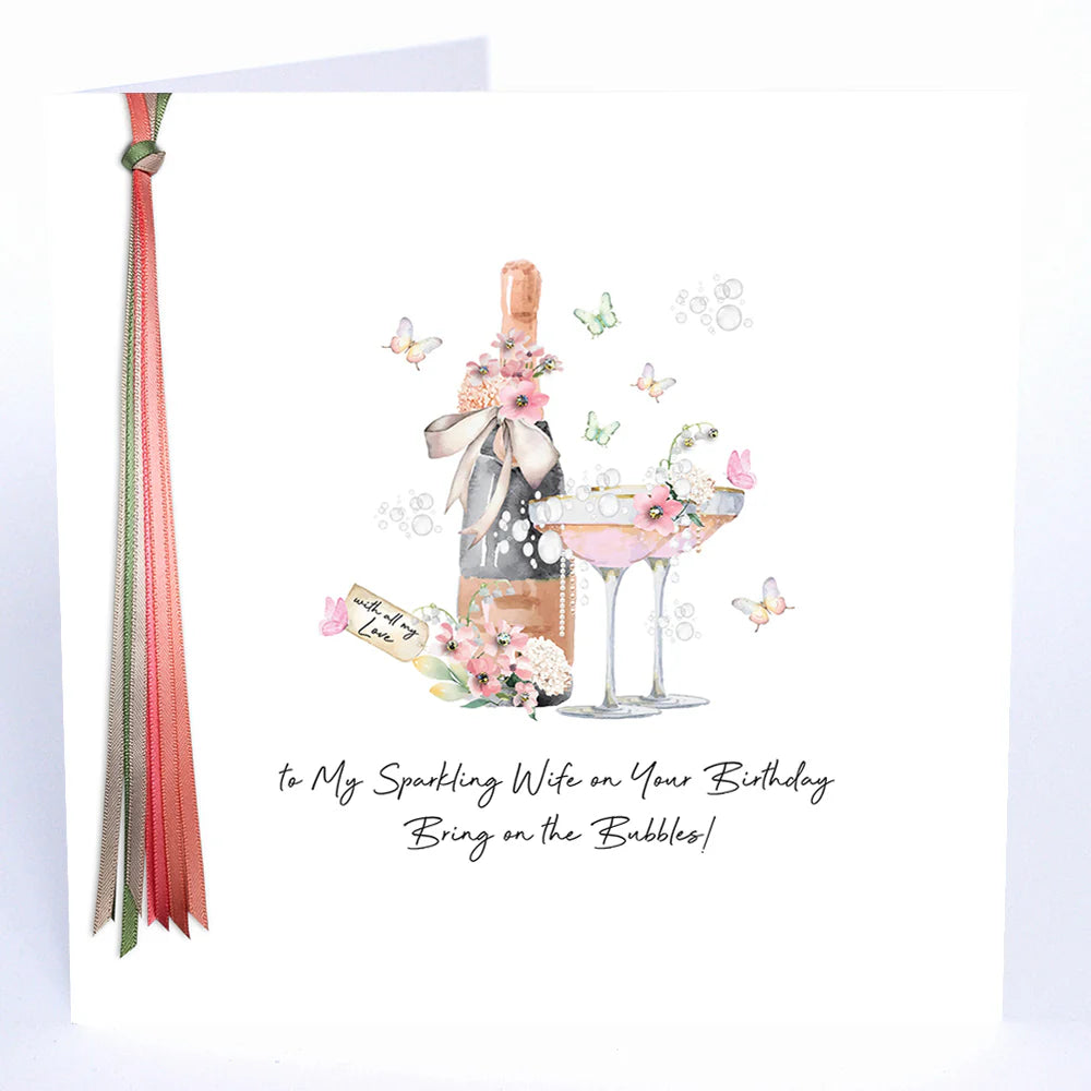 Ribbons and Roses To My Sparkling Wife on Your Birthday - Large