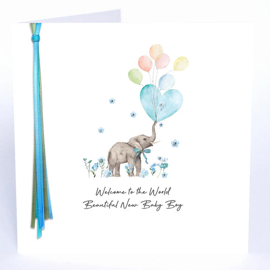Ribbons and Roses Welcome to the World Baby Boy - Large