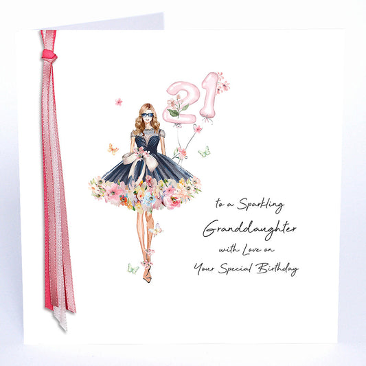 Ribbons and Roses 21 to a Sparkling Granddaughter - Large