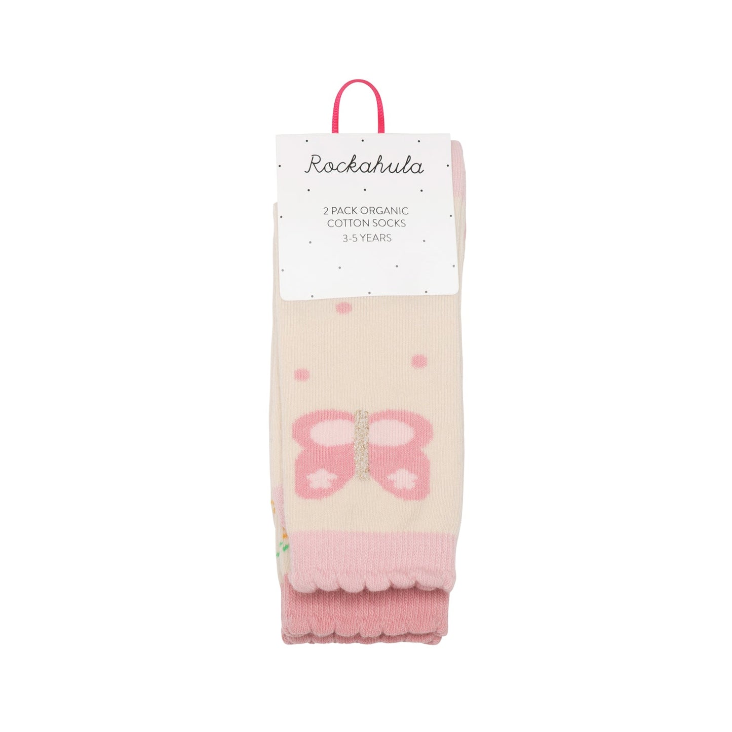 Tiny Blossom Butterfly 2 Pack Socks - Age 6 - 8