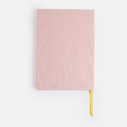 Pink Flowers Debossed Slim Hardback Notebook