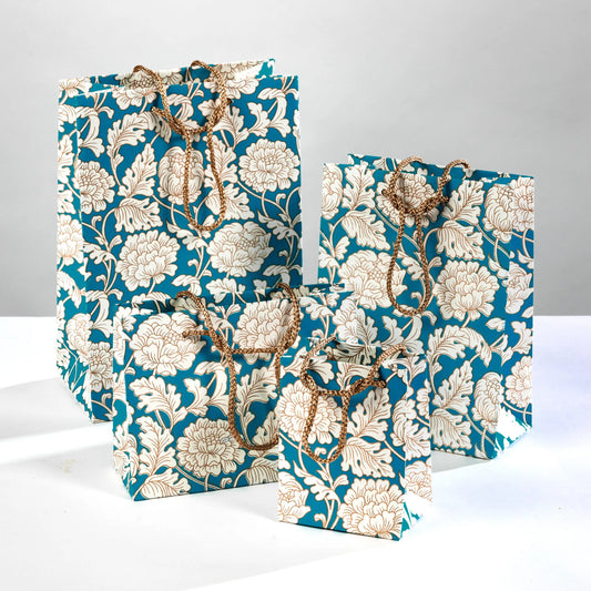 Blue Floral Gift Bags