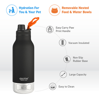Barky Asobu  3-In-1 Bottle: Khaki Orange