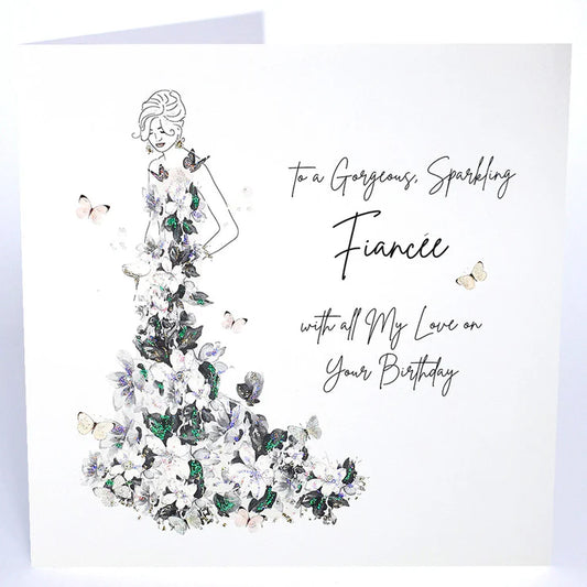 To a Gorgeous Sparkling Fiancée Happy Birthday- Large