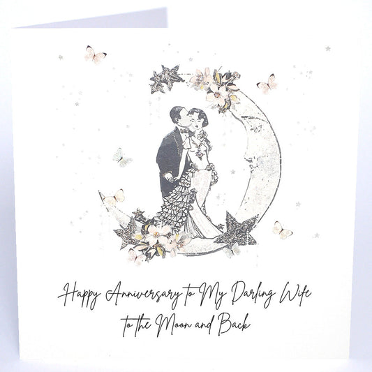 Happy Anniversary Darling Wife - To The Moon and Back - Large