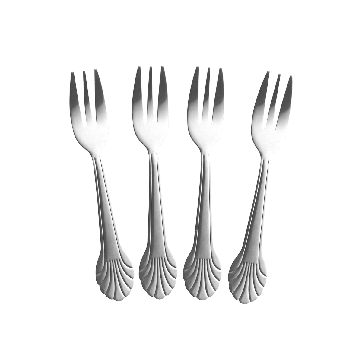 Stainless Steel Cake Fork - Silver - Set of 4