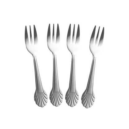 Stainless Steel Cake Fork - Silver - Set of 4