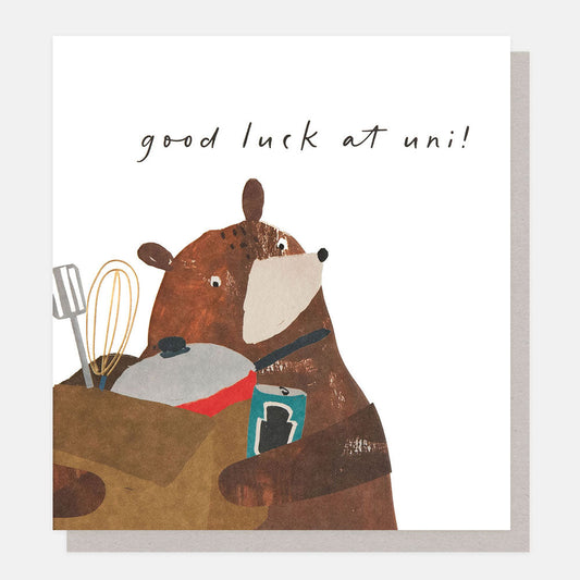 Bear & Box Good Luck At Uni Card
