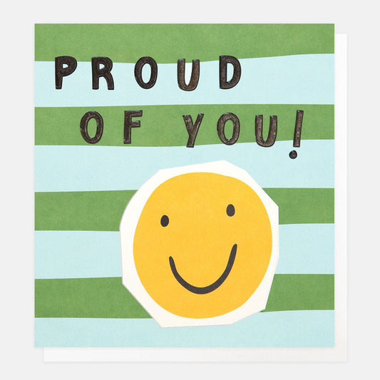 Blue/Green Stripe Smiley Face Congratulations Card