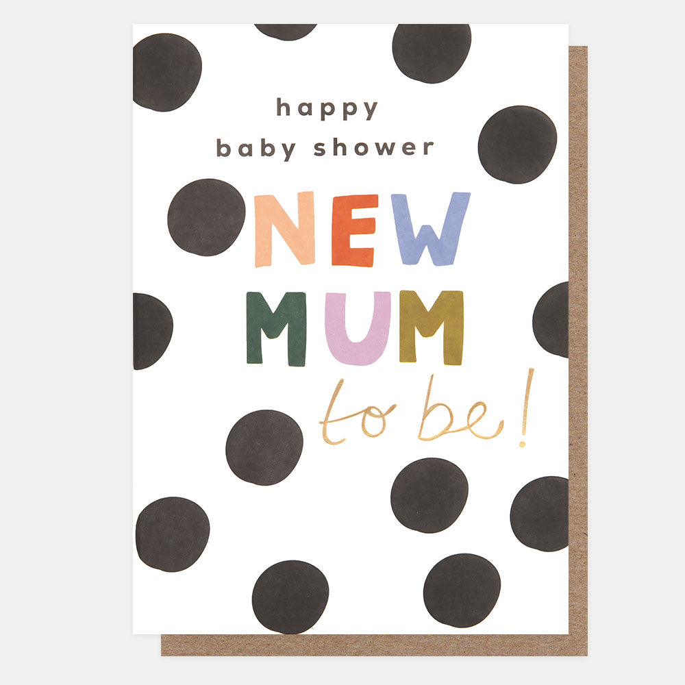 Mono Spot New Mum Baby Shower Card