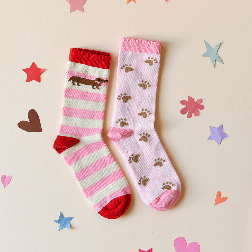Sausage Dog 2 Pack Socks size UK 9-12