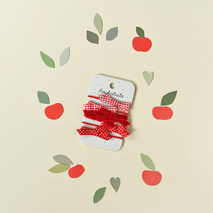 School Bow Pony Set - Red