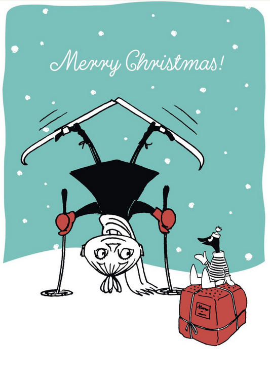 Moomin Ski-stand Letterpress Christmas Card