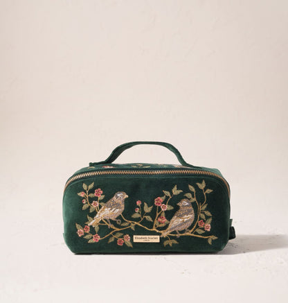 Songbirds Secret Garden Open Flat Makeup Bag - Forest Velvet