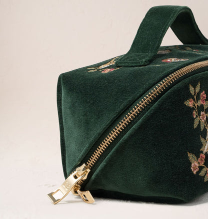 Songbirds Secret Garden Open Flat Makeup Bag - Forest Velvet