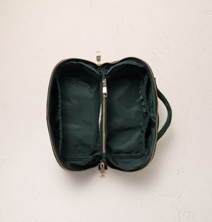 Songbirds Secret Garden Open Flat Makeup Bag - Forest Velvet