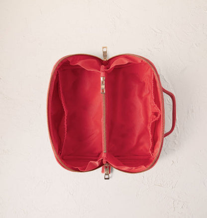 Summer Peach Open Flat Makeup Bag