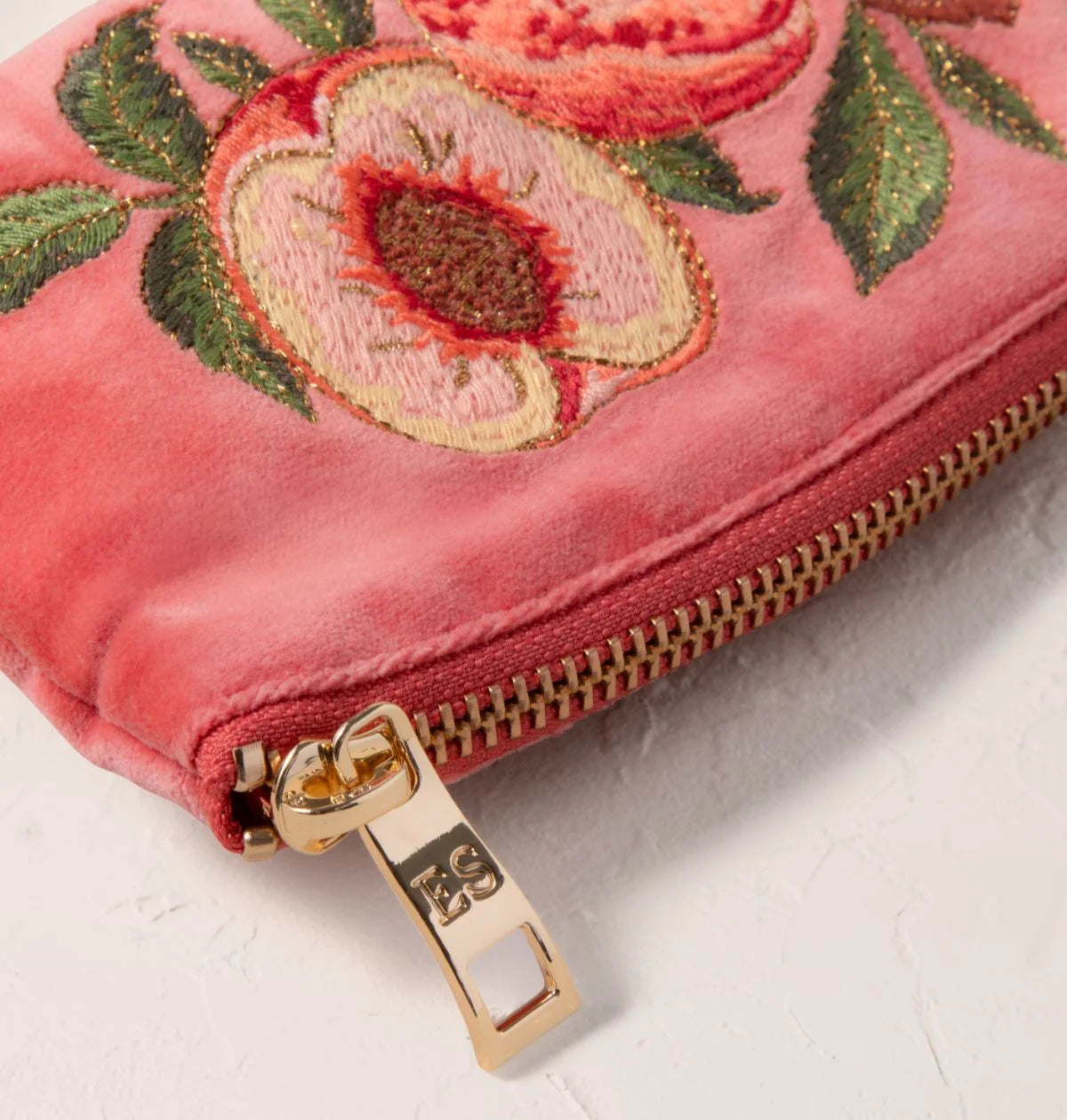 Summer Peach Velvet Coin Purse