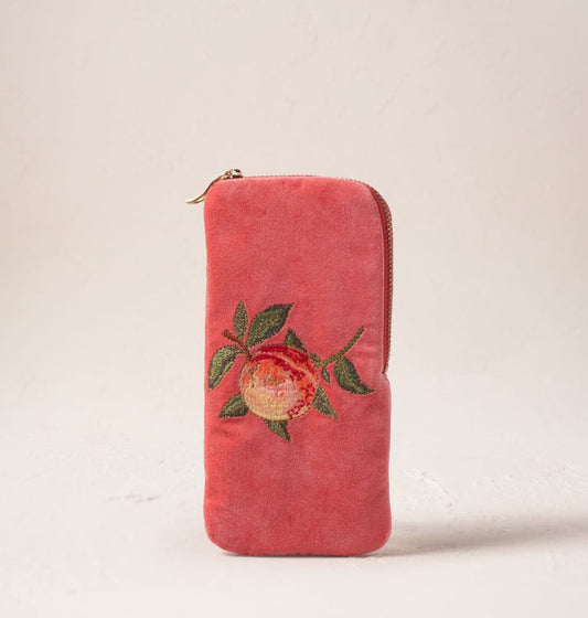 Summer Peach Velvet Glasses Case