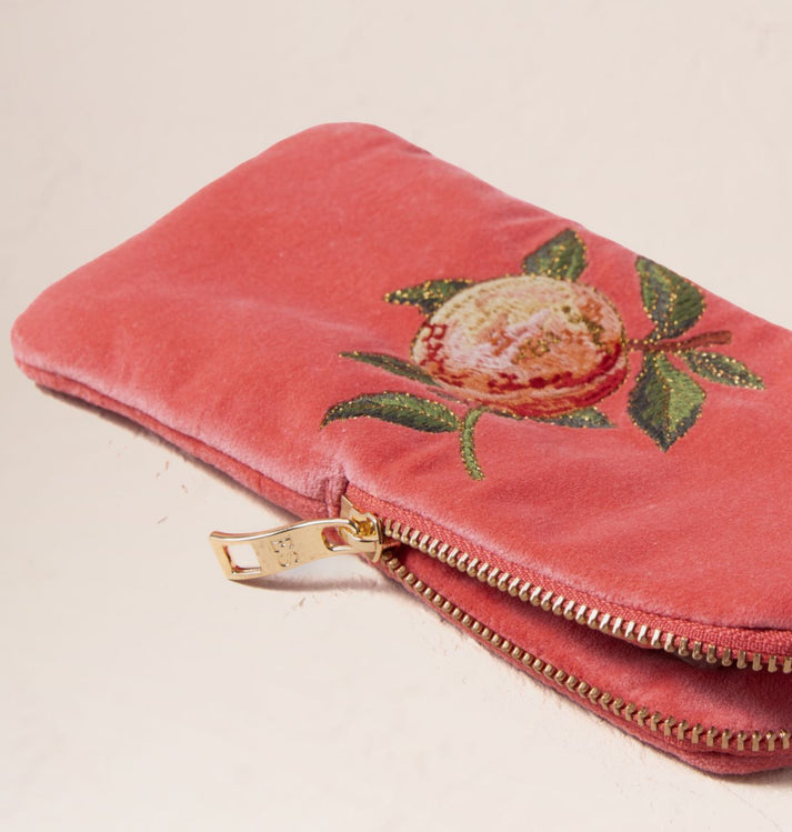 Summer Peach Velvet Glasses Case