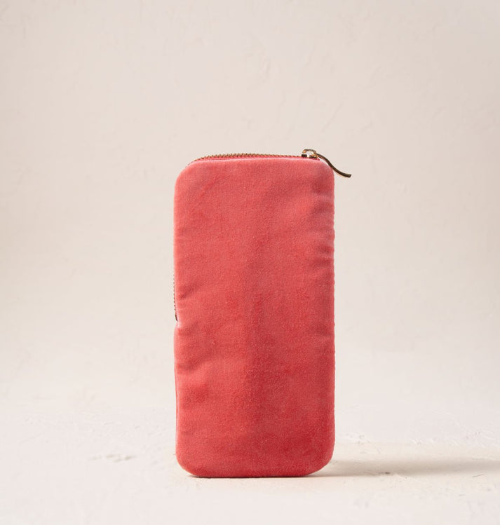 Summer Peach Velvet Glasses Case