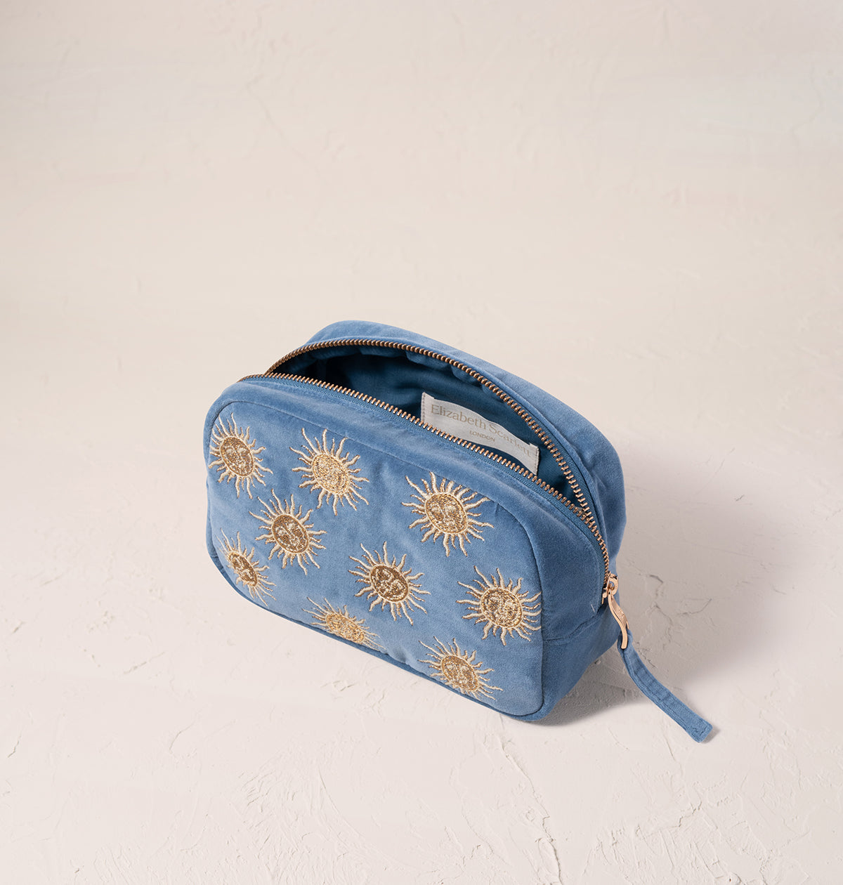 Sun Goddess Cosmetic Bag - Dusky Blue Velvet