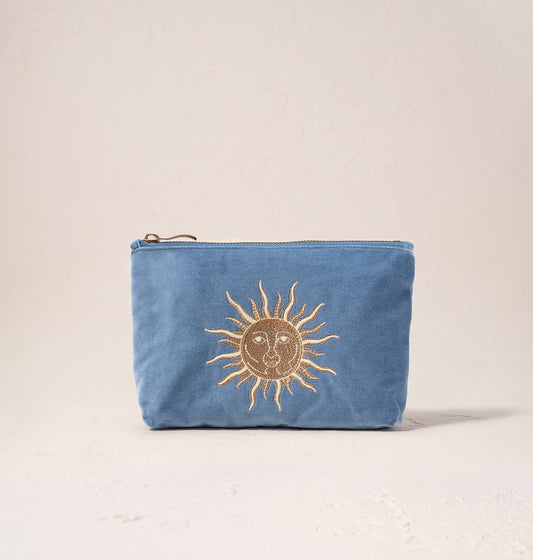 Sun Goddess Mini Pouch - Dusky Blue/ Velvet