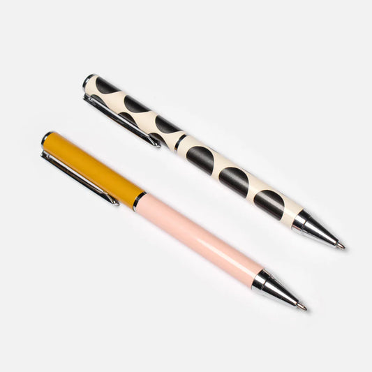 Set of 2 Boxed Pens - Pale Pink/Mono