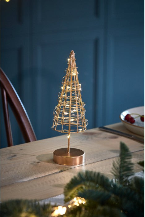 Table Wire Tree - Gold (Battery Operated)