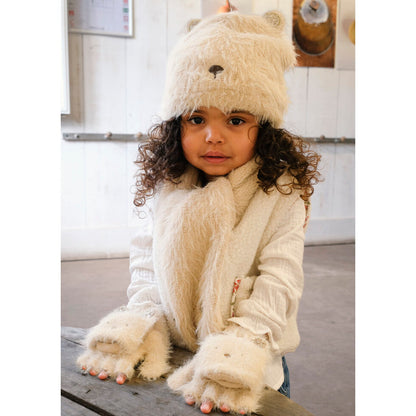 Teddy Bear Fluffy Gloves - 3-6 Years