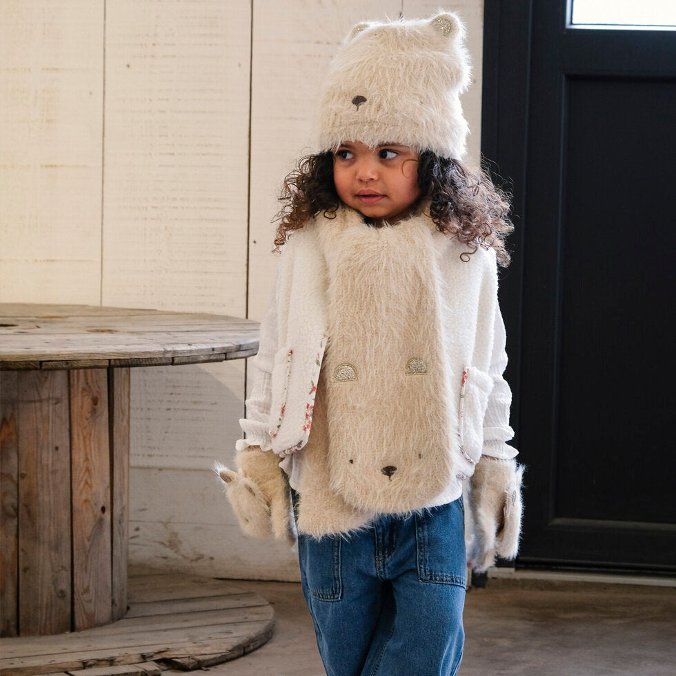 Teddy Bear Fluffy Hat - 3-6 Years