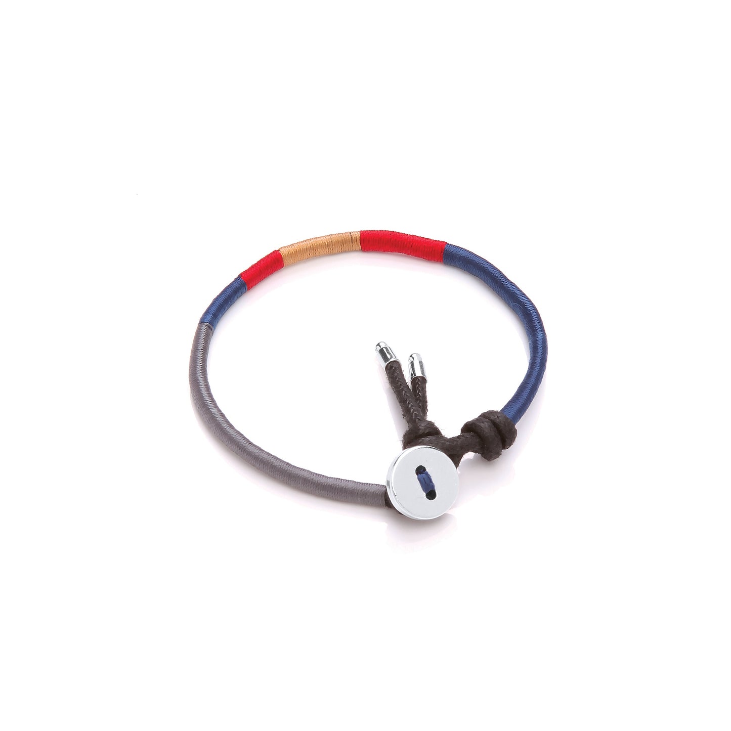 Thread Woven Bracelet - Navy Red and Mustard