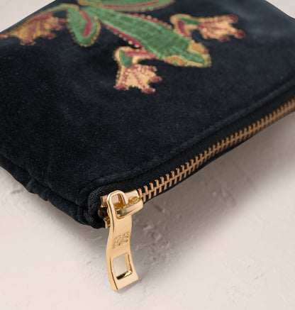 Tree Frog Coin Purse - Charcoal Velvet